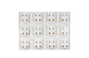 Orecchini brillantini in acciaio 12 colori assortiti