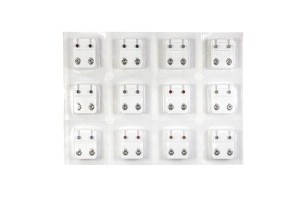 Orecchini brillantini in acciaio 12 colori assortiti