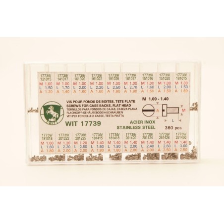 Viti per fondello di casse, testa piatta 360 pezzi