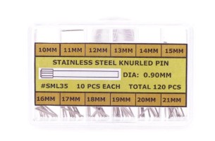 Assortimento perni in acciaio inox diametro 0.90 mm